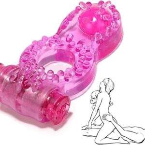 Male Vibrating Cock Rings with Pellet Clitoral Stimulator